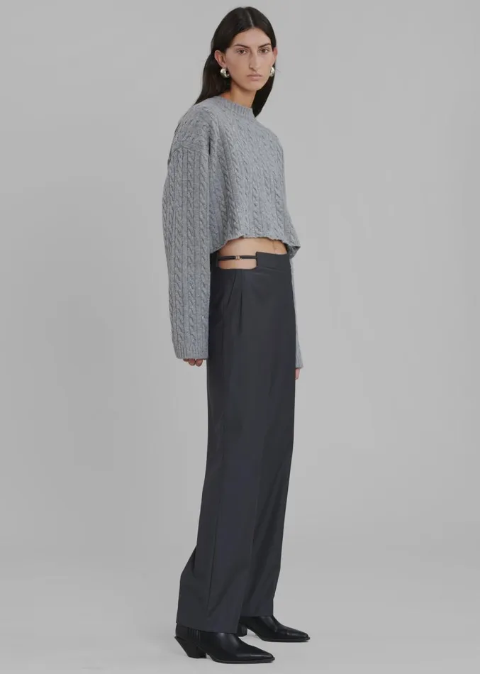 The Frankie Shop Louise Cut Out Trousers 8211 Charcoal Women Clothing