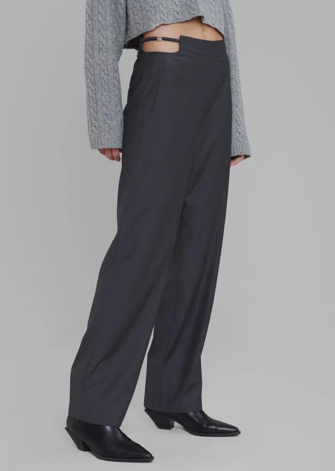 The Frankie Shop Louise Cut Out Trousers 8211 Charcoal Women Clothing