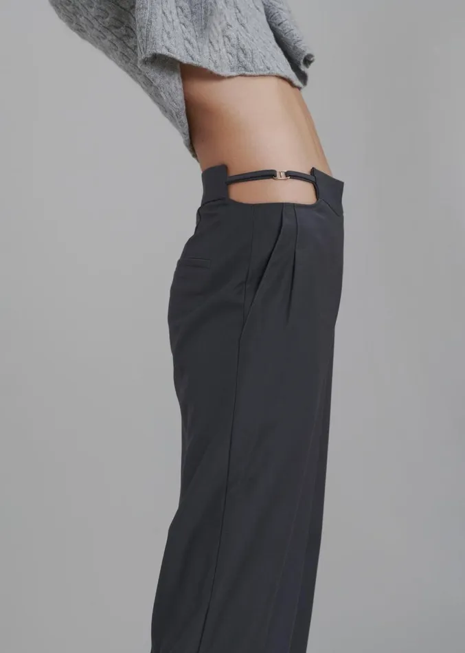 The Frankie Shop Louise Cut Out Trousers 8211 Charcoal Women Clothing