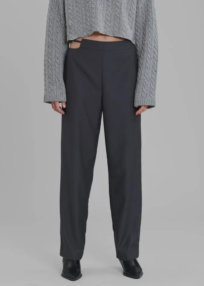 The Frankie Shop Louise Cut Out Trousers 8211 Charcoal Women Clothing