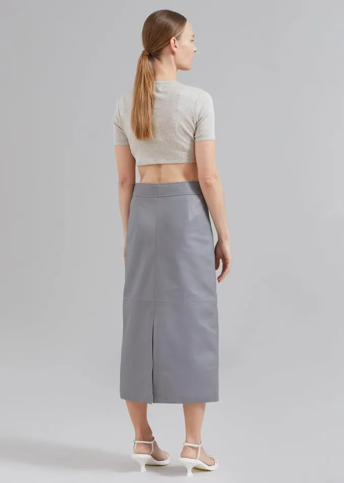 The Frankie Shop Loulou Studio Adas Cropped Top 8211 Grey Melange Women Tops