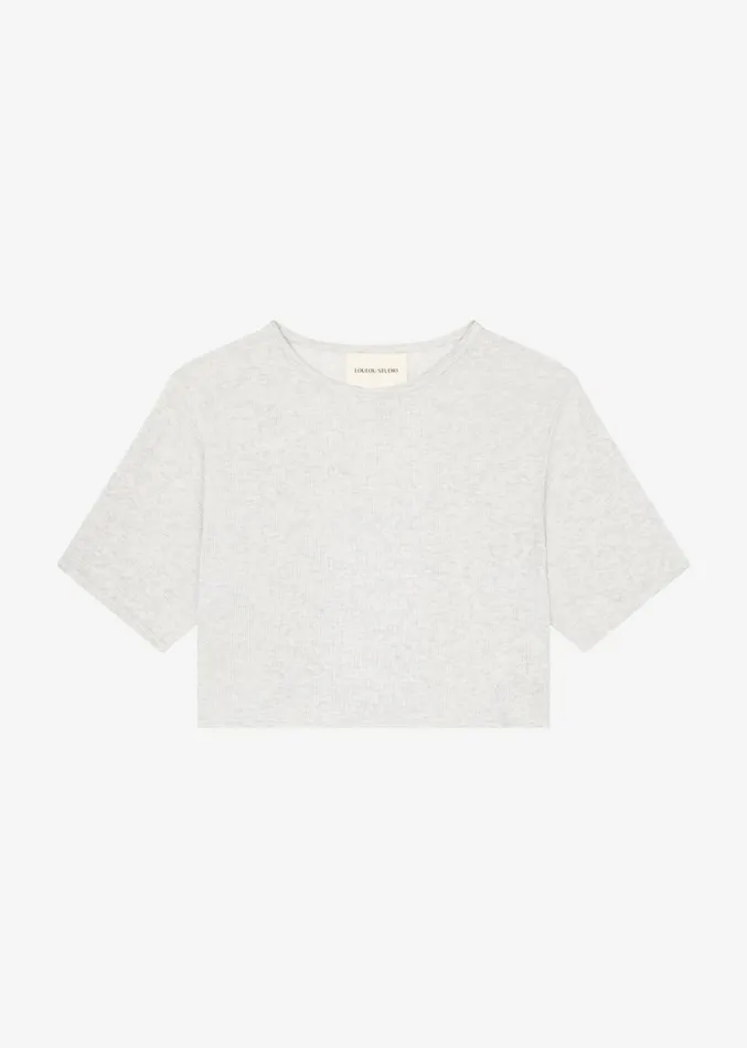 The Frankie Shop Loulou Studio Adas Cropped Top 8211 Grey Melange Women Tops