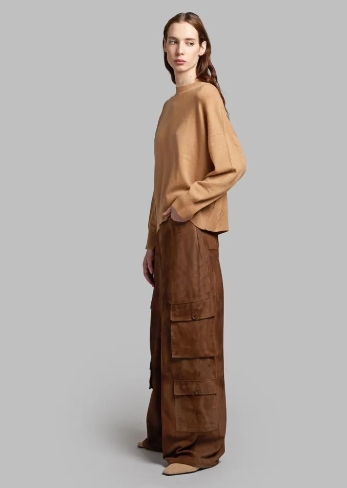 The Frankie Shop Loulou Studio Anaa Cashmere Sweater 8211 Camel Women Knitwear