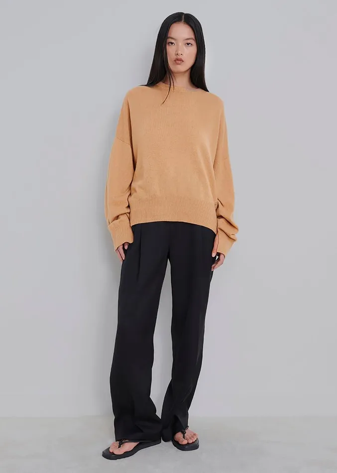 The Frankie Shop Loulou Studio Anaa Cashmere Sweater 8211 Camel Women Knitwear