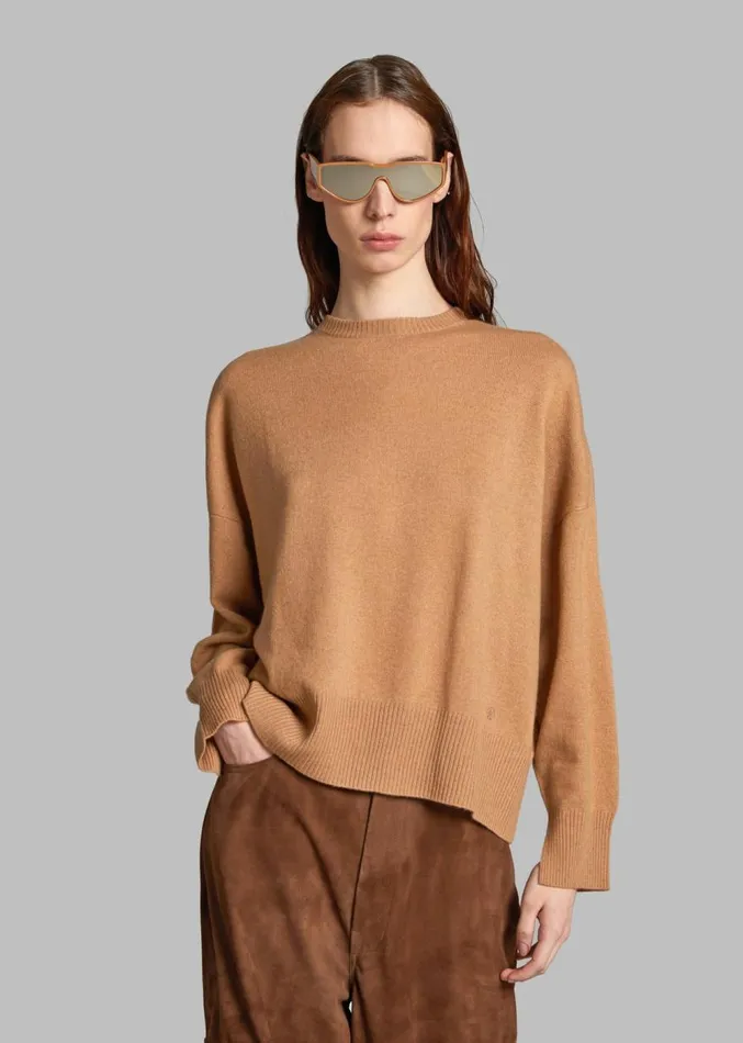 The Frankie Shop Loulou Studio Anaa Cashmere Sweater 8211 Camel Women Knitwear