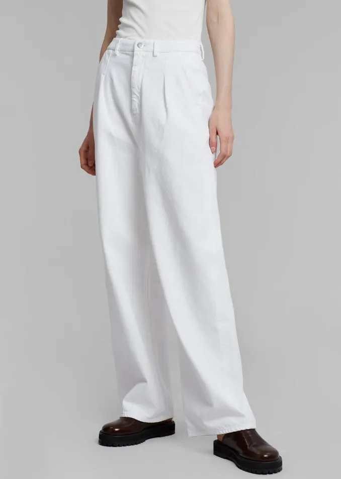 The Frankie Shop Loulou Studio Attu Wide Leg Denim 8211 Ivory Women Bottoms