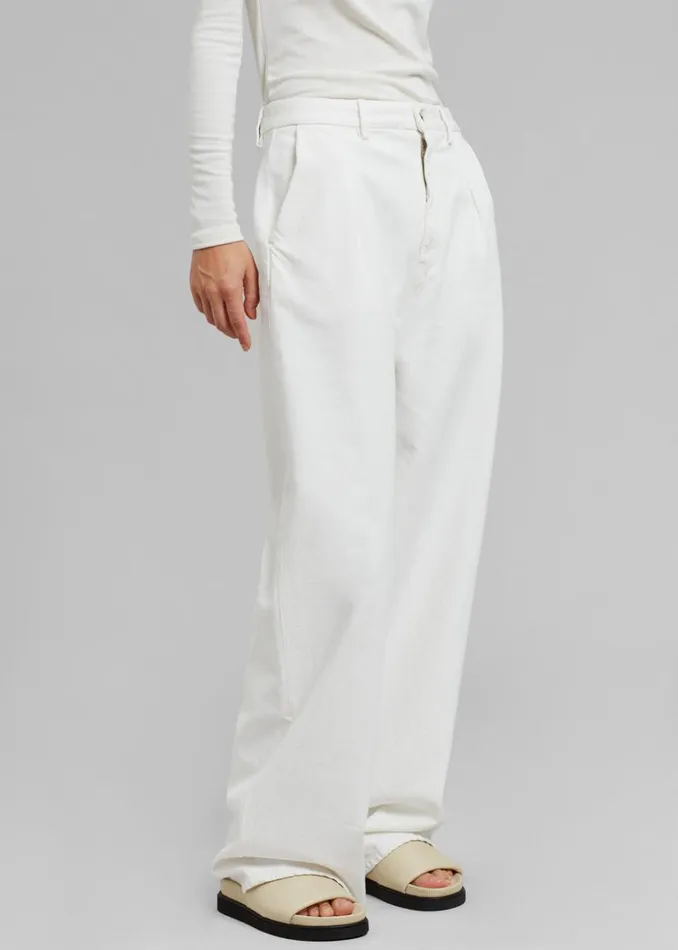 The Frankie Shop Loulou Studio Attu Wide Leg Denim 8211 Ivory Women Bottoms