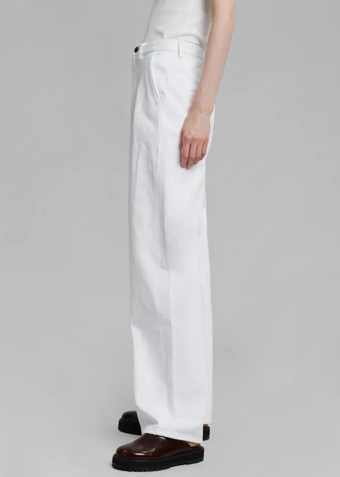 The Frankie Shop Loulou Studio Attu Wide Leg Denim 8211 Ivory Women Bottoms