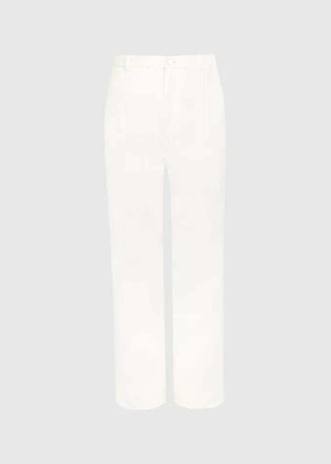 The Frankie Shop Loulou Studio Attu Wide Leg Denim 8211 Ivory Women Bottoms