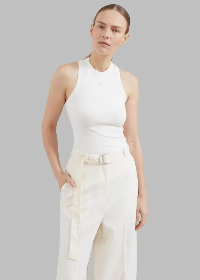 The Frankie Shop Low Classic Jersey Sleeveless Top 8211 Ivory Women Tops