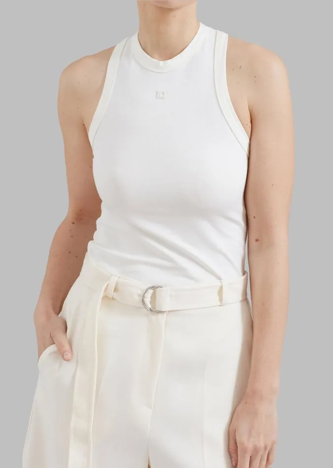 The Frankie Shop Low Classic Jersey Sleeveless Top 8211 Ivory Women Tops