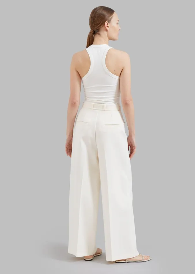 The Frankie Shop Low Classic Jersey Sleeveless Top 8211 Ivory Women Tops