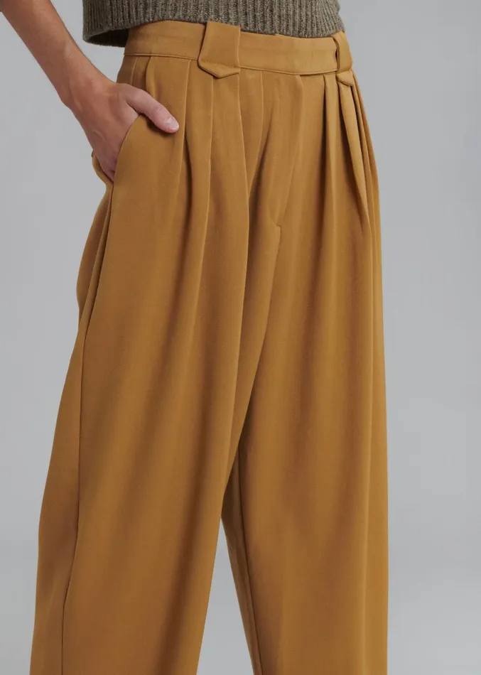 The Frankie Shop Luce Pleated Pants 8211 Ginger Women Clothing