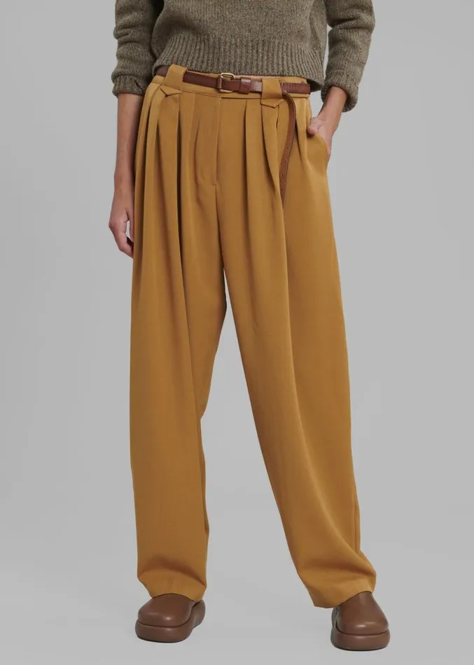 The Frankie Shop Luce Pleated Pants 8211 Ginger Women Clothing