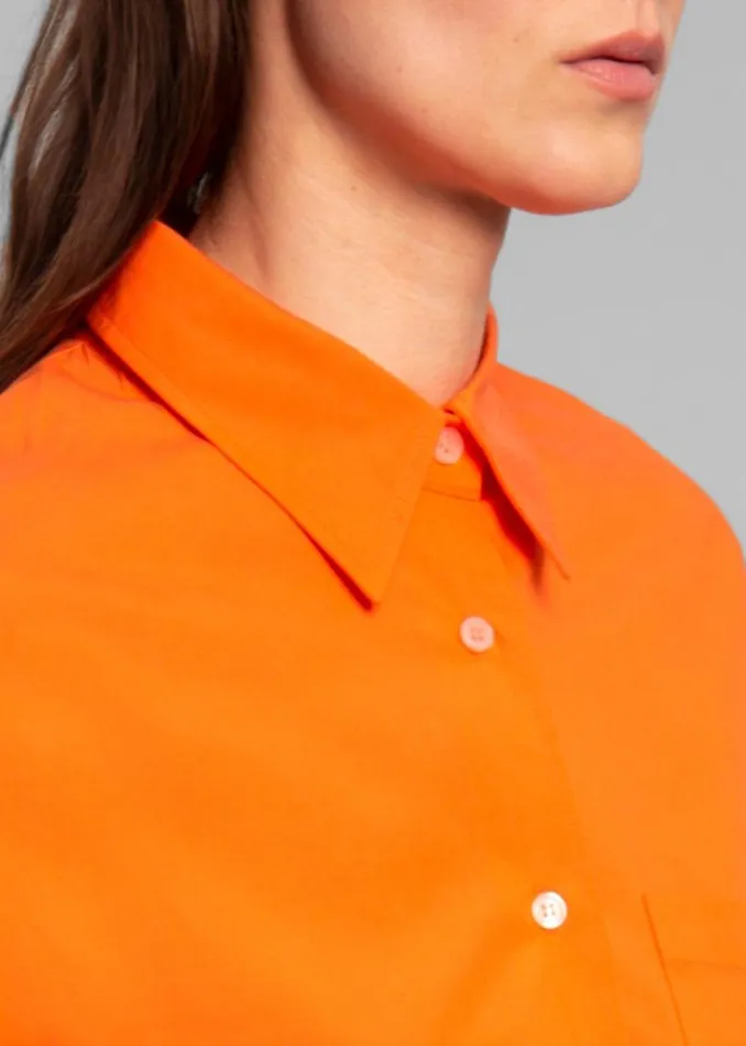 The Frankie Shop Lui Cotton Shirt 8211 Tangerine Women Tops