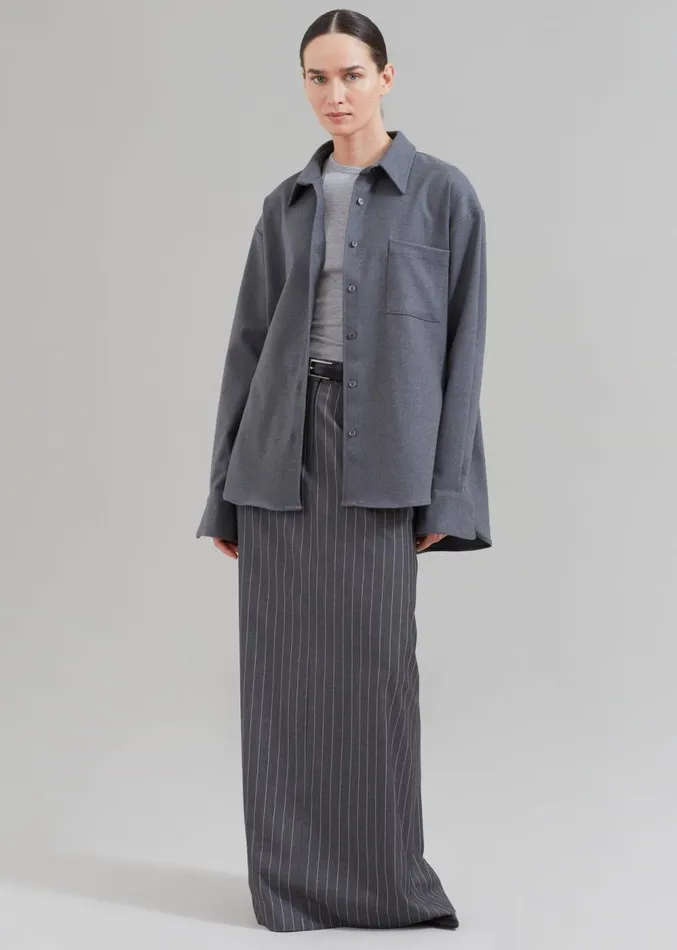 The Frankie Shop Lui Midweight Shirt 8211 Grey Women Clothing