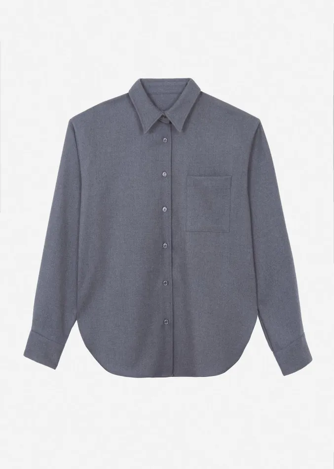 The Frankie Shop Lui Midweight Shirt 8211 Grey Women Clothing