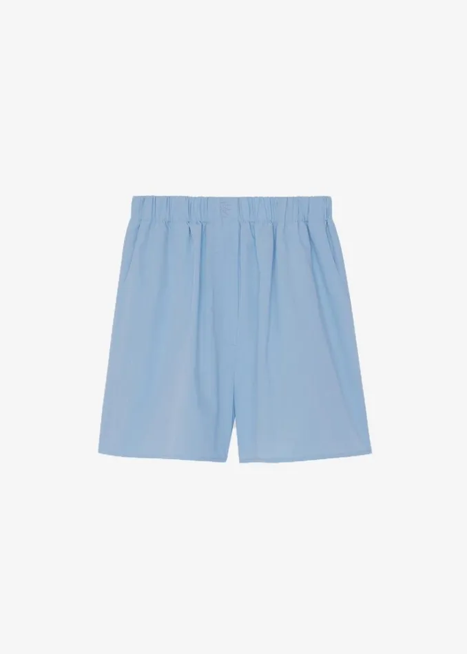 The Frankie Shop Lui Organic Cotton Boxer Short 8211 Blue Women Clothing