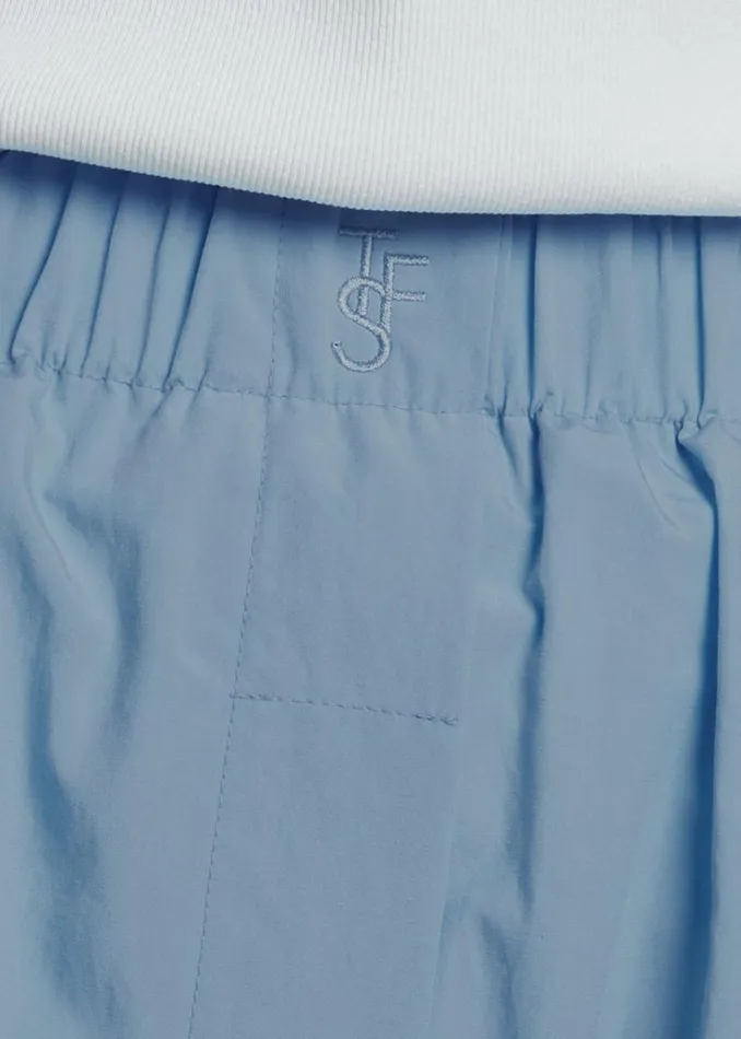 The Frankie Shop Lui Organic Cotton Boxer Short 8211 Blue Women Clothing