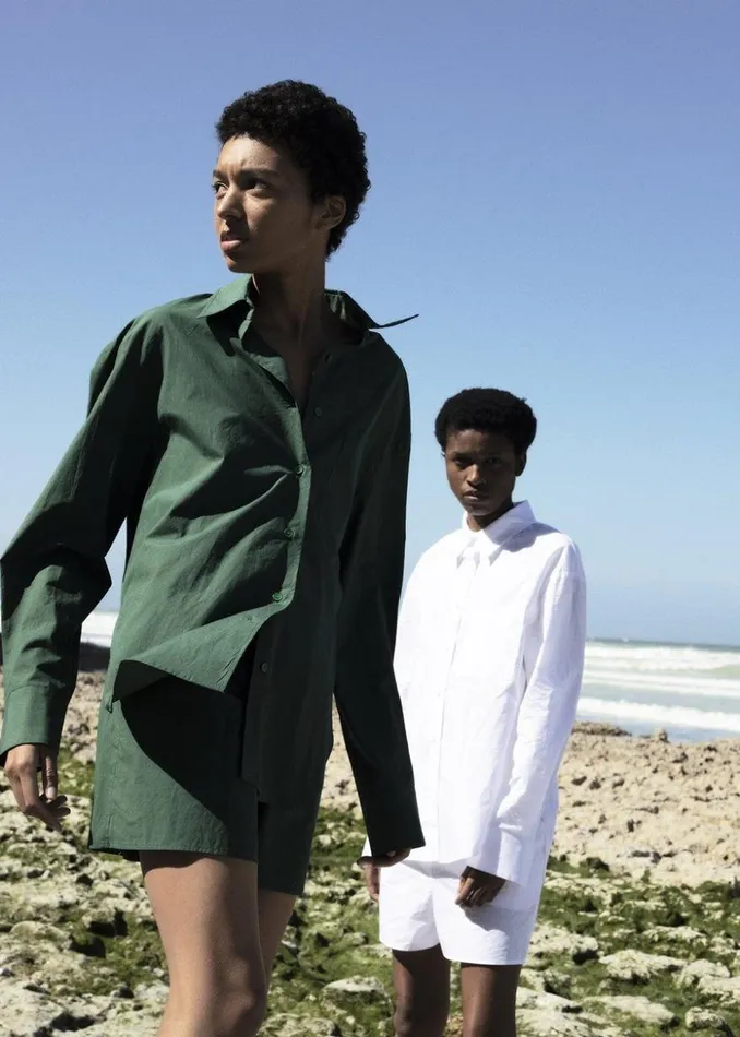 The Frankie Shop Lui Organic Cotton Shirt 8211 Hunter Green Women Clothing