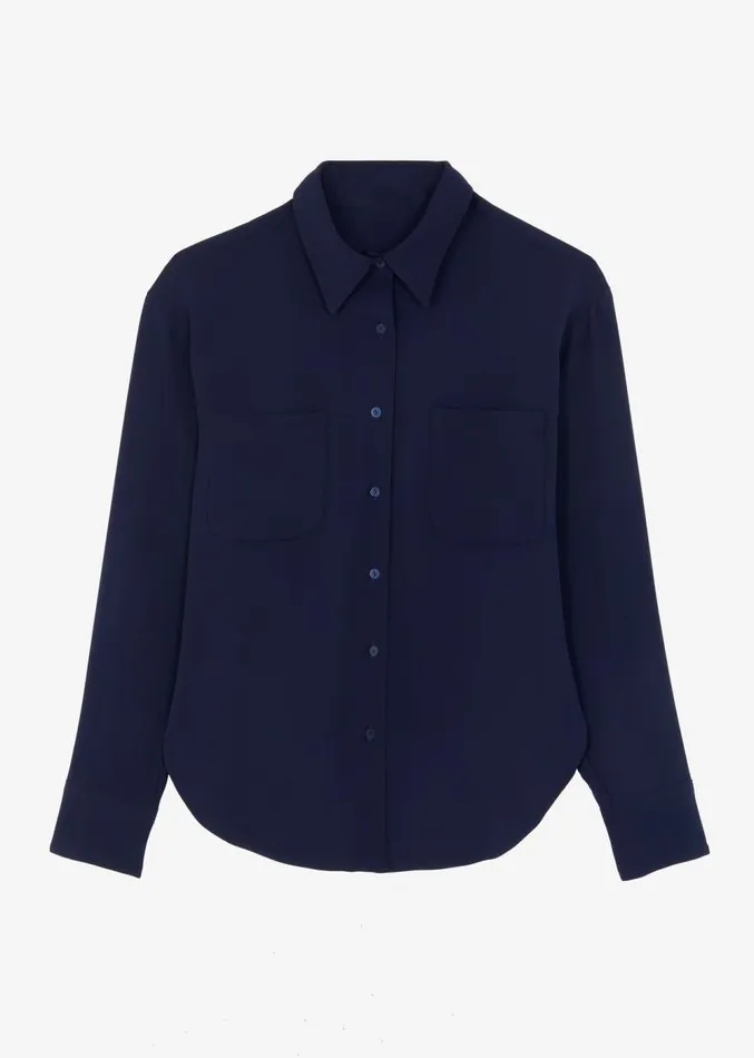 The Frankie Shop Macie Pocket Shirt 8211 Navy Women Tops
