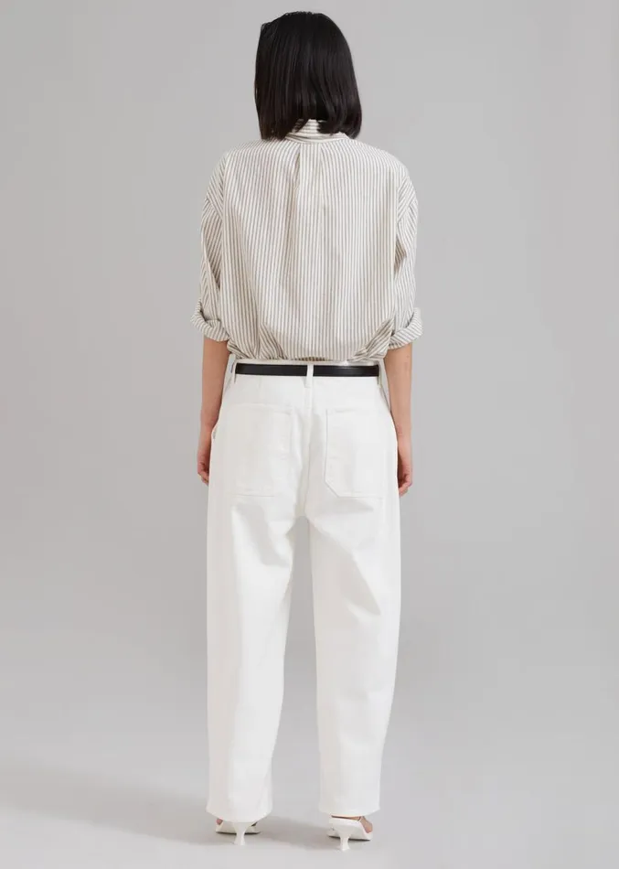 The Frankie Shop Madelen Shirt 8211 Charcoal Stripe Women Clothing
