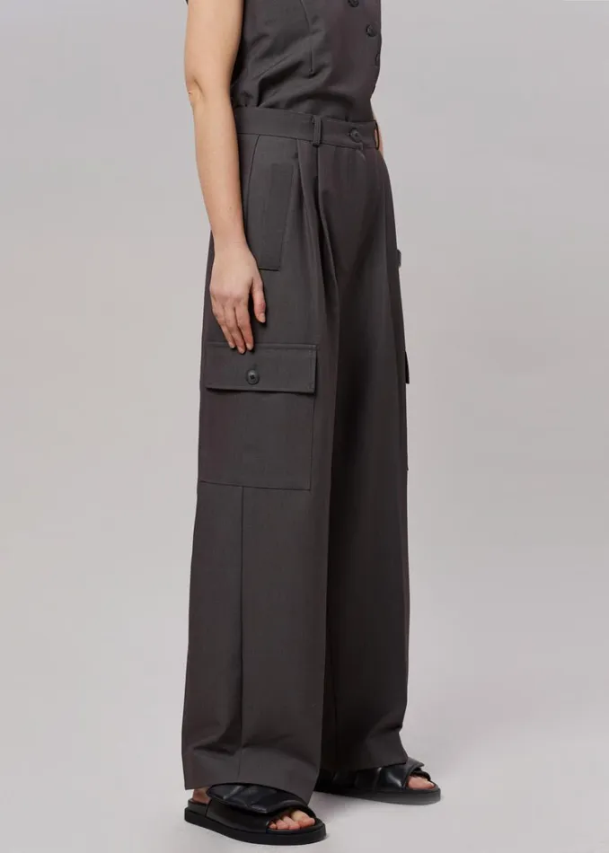 The Frankie Shop Maesa Cargo Pants 8211 Charcoal Women Bottoms