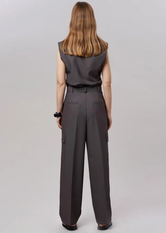 The Frankie Shop Maesa Cargo Pants 8211 Charcoal Women Bottoms