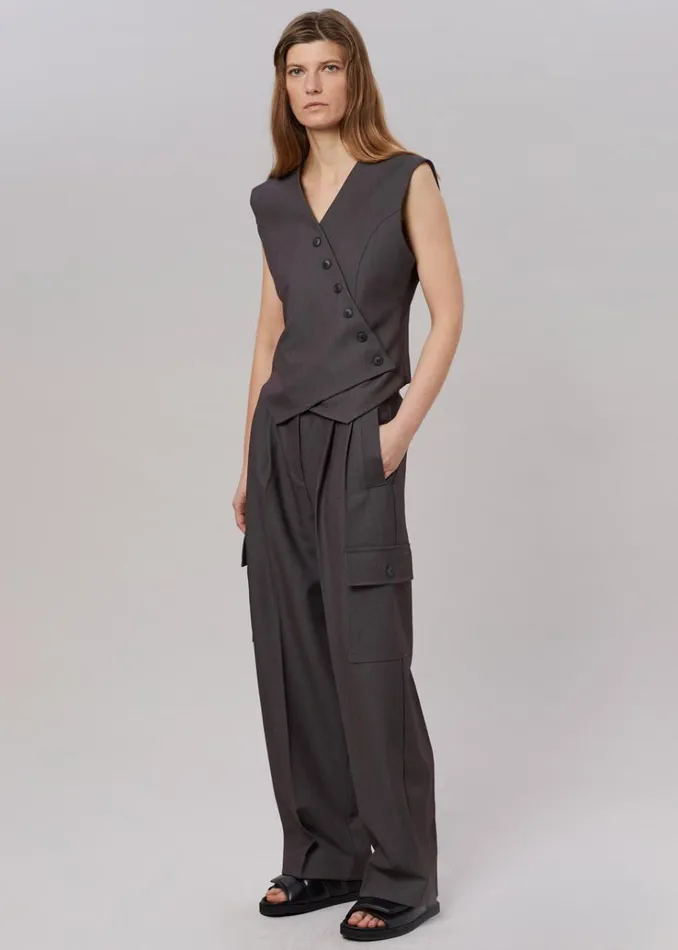 The Frankie Shop Maesa Cargo Pants 8211 Charcoal Women Bottoms