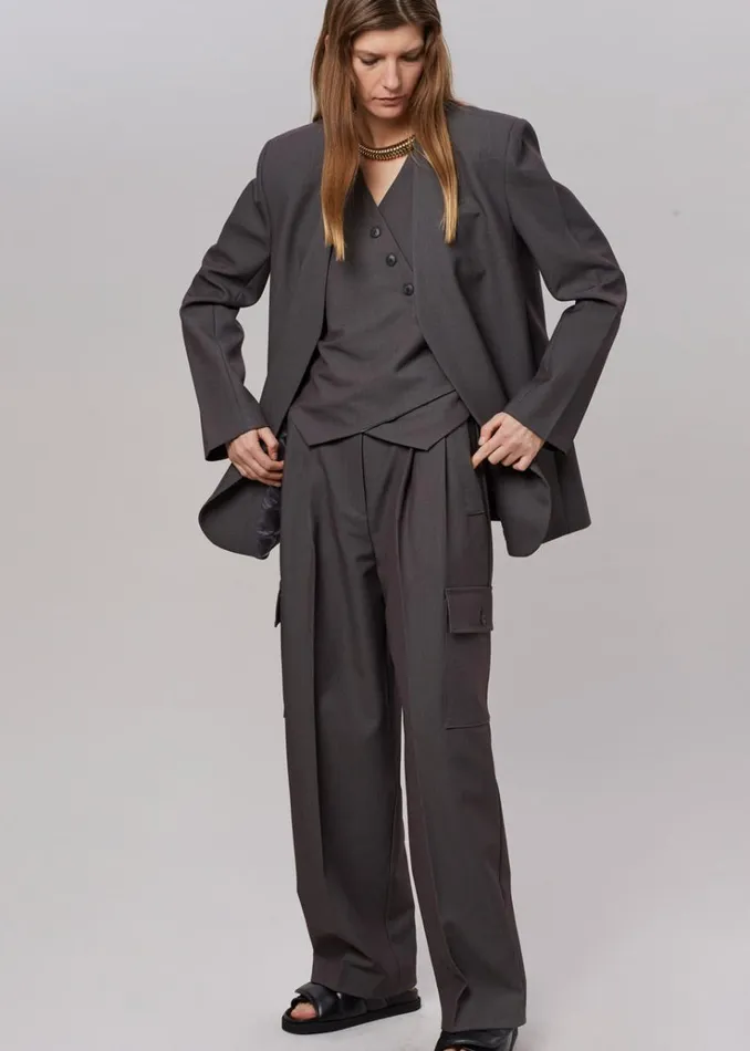 The Frankie Shop Maesa Cargo Pants 8211 Charcoal Women Bottoms