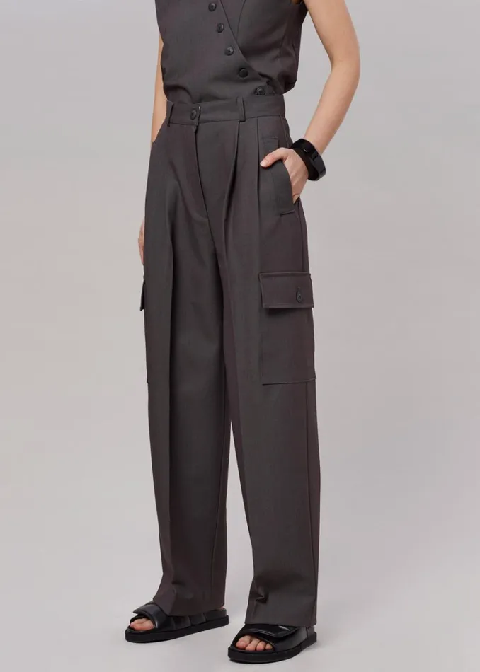 The Frankie Shop Maesa Cargo Pants 8211 Charcoal Women Bottoms