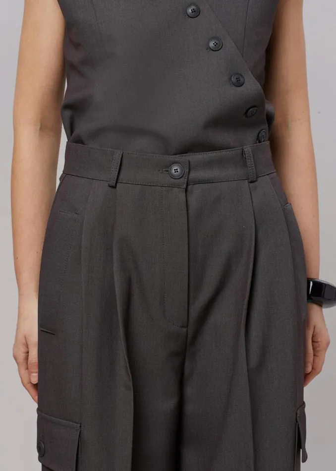 The Frankie Shop Maesa Cargo Pants 8211 Charcoal Women Bottoms