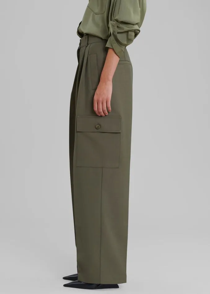 The Frankie Shop Maesa Cargo Pants 8211 Olive Women Clothing