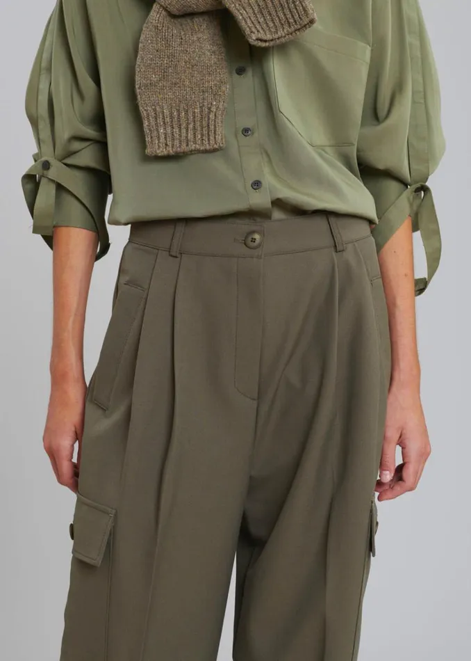 The Frankie Shop Maesa Cargo Pants 8211 Olive Women Clothing