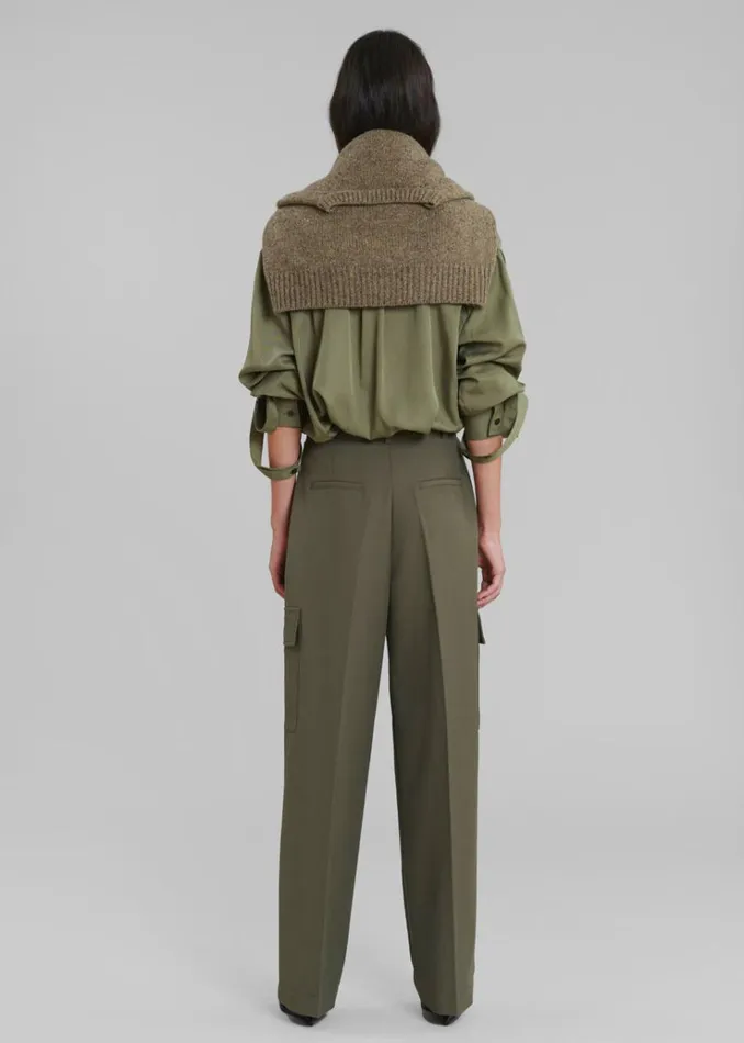 The Frankie Shop Maesa Cargo Pants 8211 Olive Women Clothing