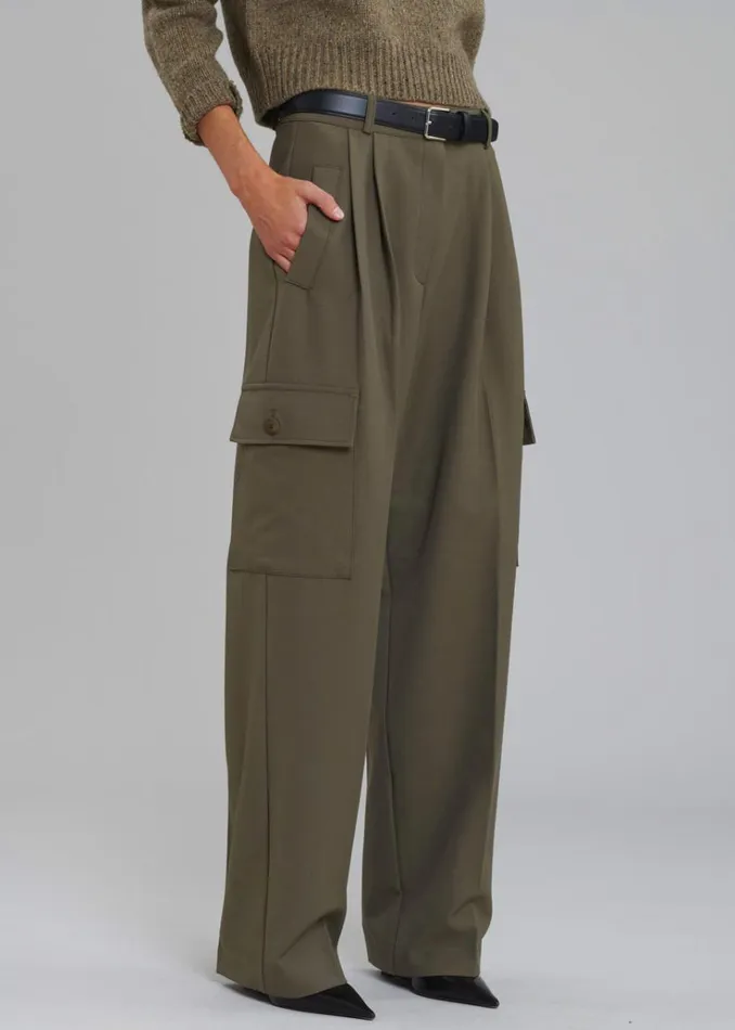 The Frankie Shop Maesa Cargo Pants 8211 Olive Women Clothing