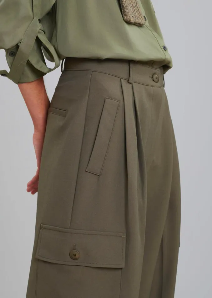 The Frankie Shop Maesa Cargo Pants 8211 Olive Women Clothing