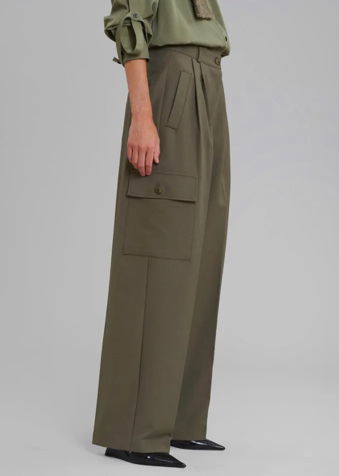 The Frankie Shop Maesa Cargo Pants 8211 Olive Women Clothing