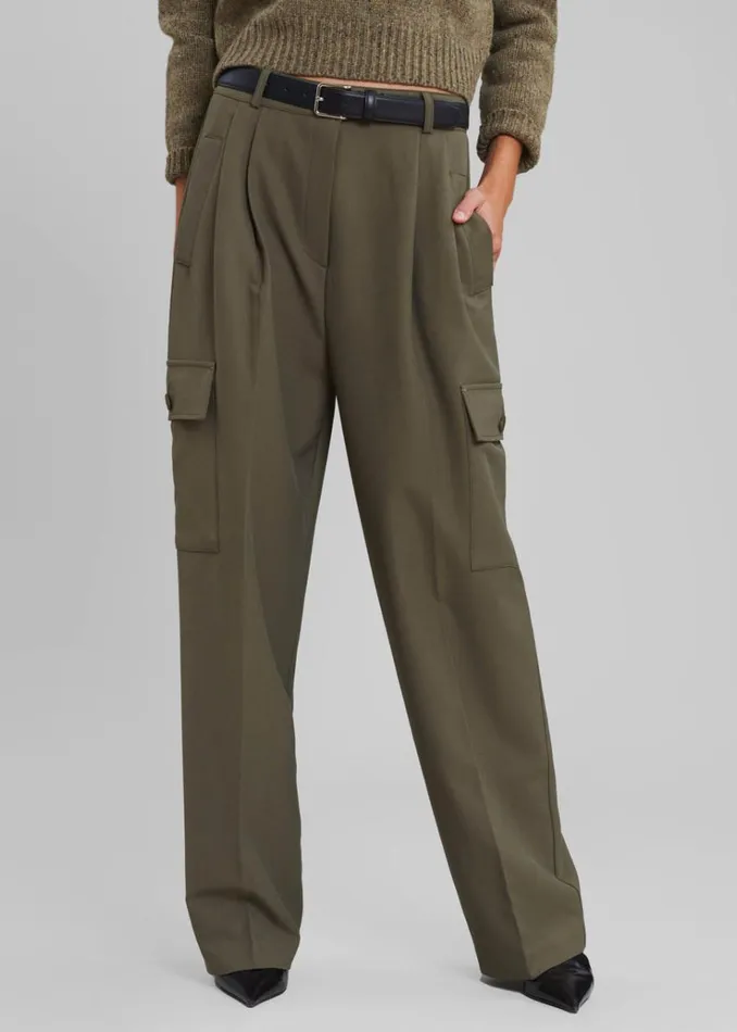 The Frankie Shop Maesa Cargo Pants 8211 Olive Women Clothing