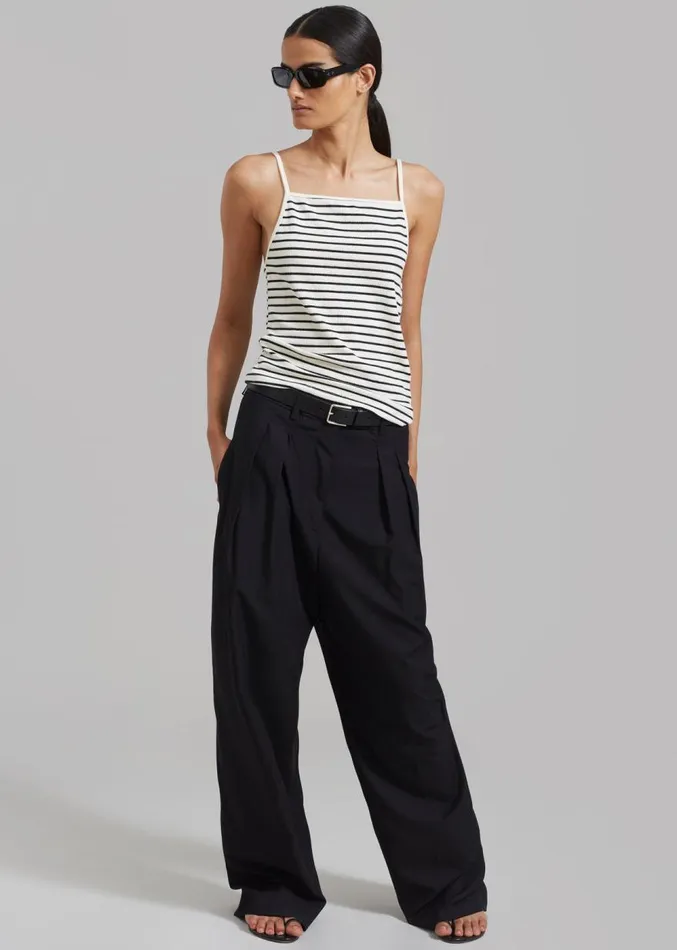The Frankie Shop Maggie Sleeveless Top 8211 WhiteBlack Stripe Women Clothing