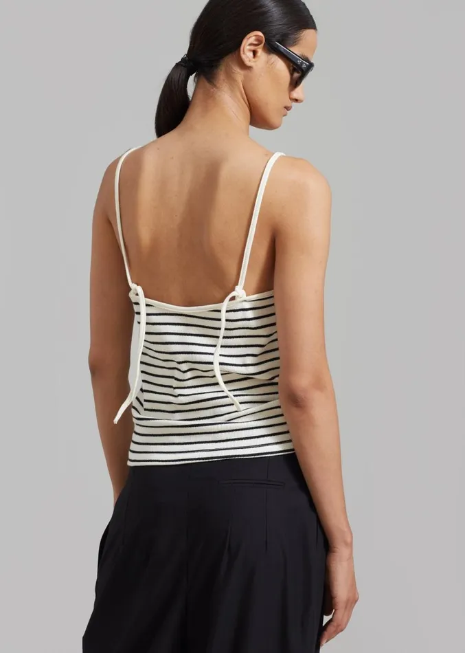 The Frankie Shop Maggie Sleeveless Top 8211 WhiteBlack Stripe Women Clothing