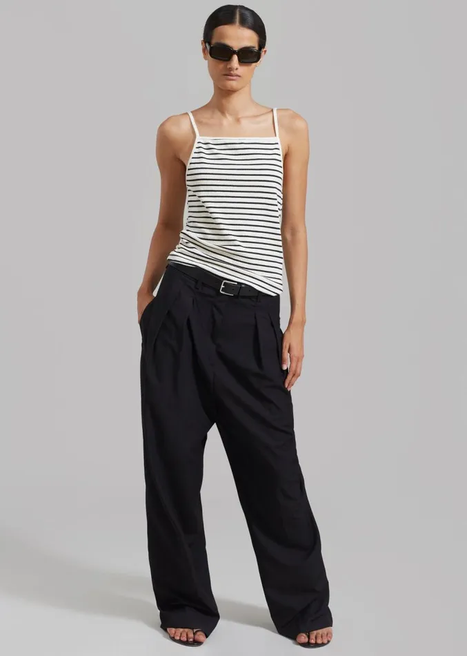The Frankie Shop Maggie Sleeveless Top 8211 WhiteBlack Stripe Women Clothing