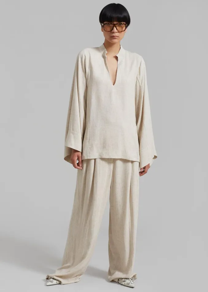 The Frankie Shop Malene Birger Lomaria Blouse 8211 Undyed Women Clothing