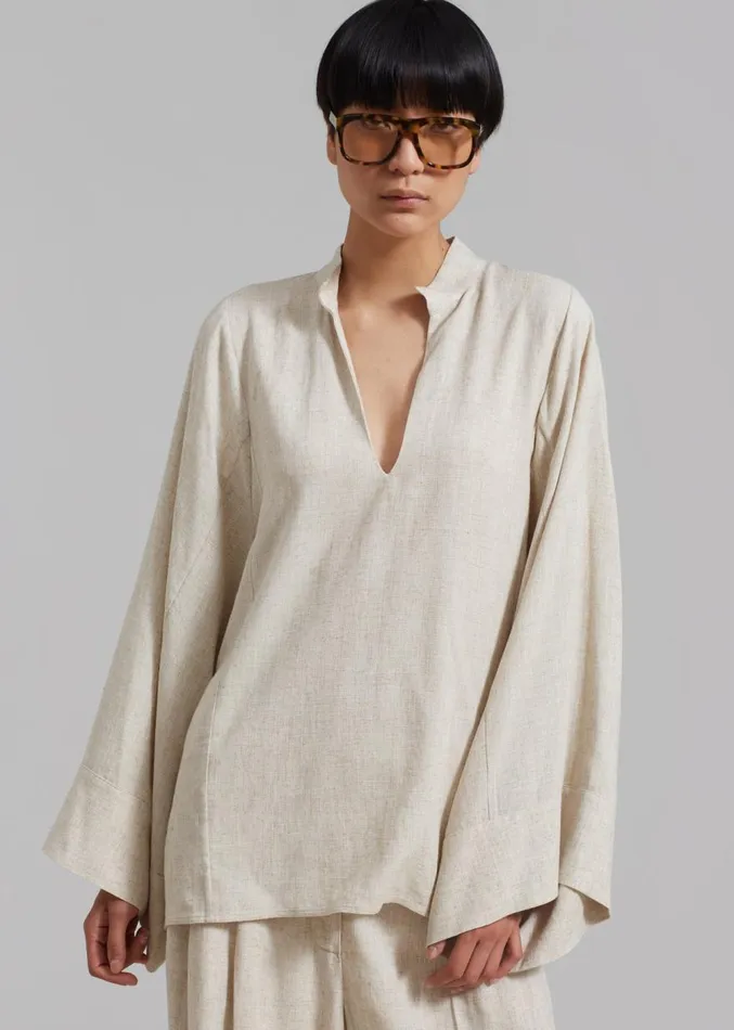 The Frankie Shop Malene Birger Lomaria Blouse 8211 Undyed Women Clothing