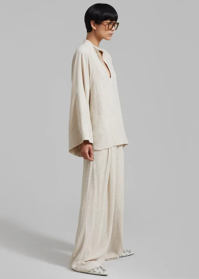The Frankie Shop Malene Birger Lomaria Blouse 8211 Undyed Women Clothing