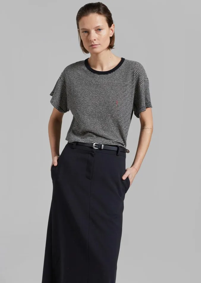 The Frankie Shop Malvo Long Pencil Skirt 8211 Black Women Clothing