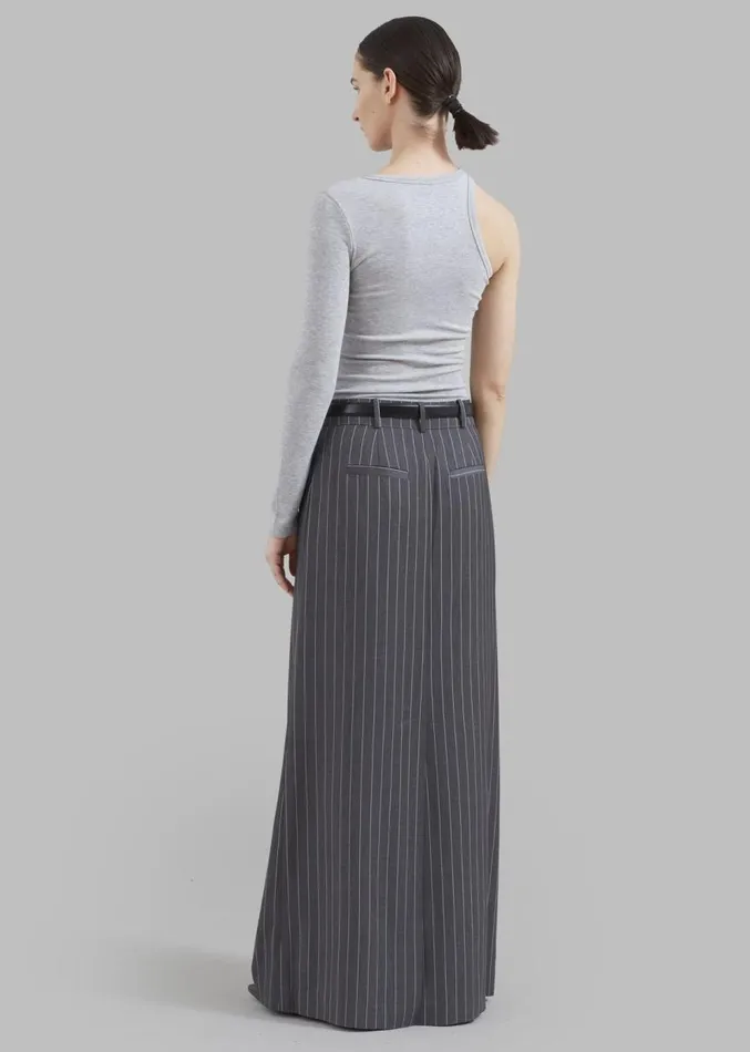 The Frankie Shop Malvo Long Pencil Skirt 8211 Grey Pinstripe Women Clothing