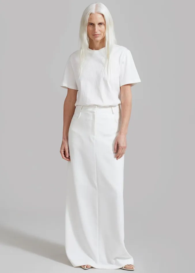 The Frankie Shop Malvo Long Pencil Skirt 8211 White Women Clothing