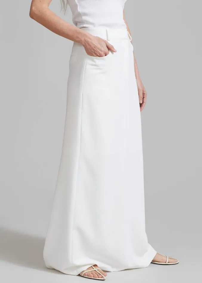 The Frankie Shop Malvo Long Pencil Skirt 8211 White Women Clothing