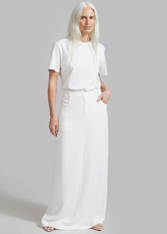 The Frankie Shop Malvo Long Pencil Skirt 8211 White Women Clothing